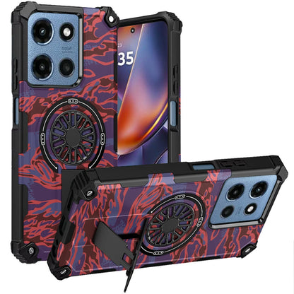 For Motorola Moto G Play 5G 2026 Texture Design Stylish Invisible Kickstand Case, MagSafe Compatible Hybrid Shockproof Cover, Car Mount Friendly Case Cover