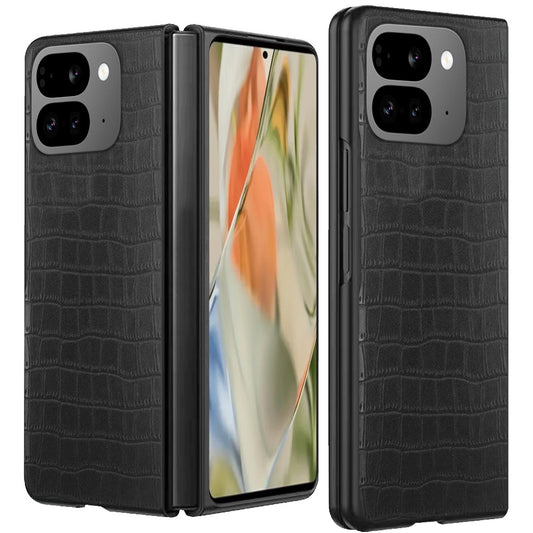 For Google Pixel 10 Pro Fold PU Vegan Leather Case, Premium Snap-On Hard Shell Cover, Slim Fit Protective Matte Finish Case Cover