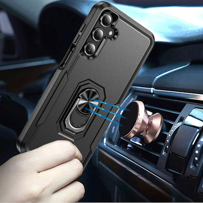 For Samsung Galaxy S26 Hybrid Rugged Tough 2in1 Drop-Proof Protection Military Grade Armor with Metal Ring Stand Case Cover