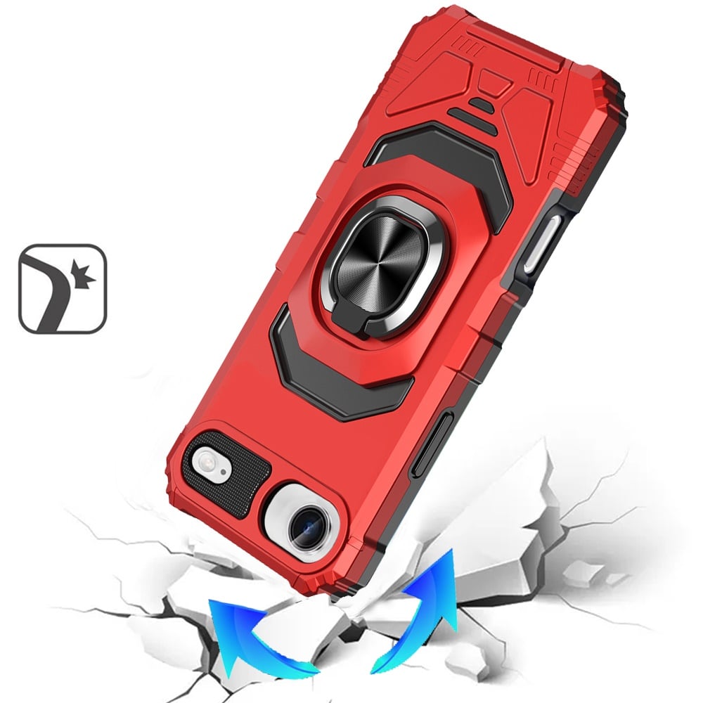 For Apple iPhone 17 Air (6.6") Hybrid Dual Layer with 360° Rotate Magnetic Ring Stand Holder Kickstand TPU Rugged PC Shockproof Case Cover