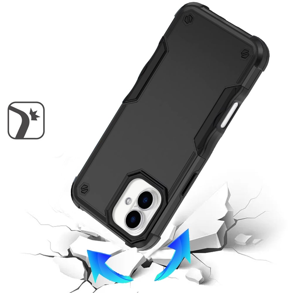 For Apple iPhone 17 (6.3") Slim Tough Shockproof Hybrid Heavy Duty 2in1 Dual Layer TPU Bumper Rugged Rubber Defend Armor Case Cover