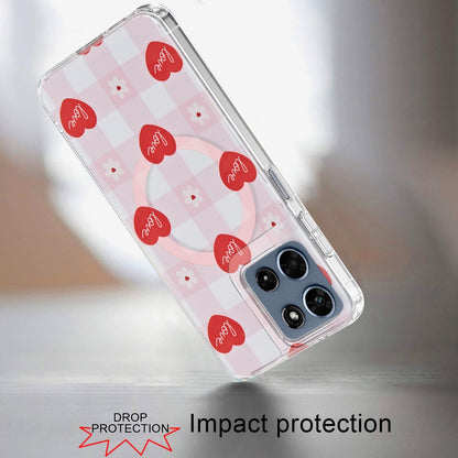Phone Case for Motorola Moto G 5G 2026 / 2025 Shockproof Dual Layer TPU IMD Print Rugged Anti-Slip Grip Drop Protection Scratch Resistant Slim Fit Glossy Floral Heart Aesthetic Cover