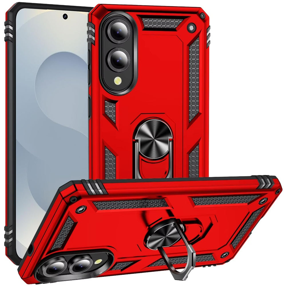 For Samsung Galaxy S25 EDGE Hybrid Shockproof Durable 360 Degree Rotatable Ring Stand Holder Kickstand Fit Magnetic Car Mount Case Cover