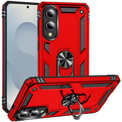 For Samsung Galaxy S25 EDGE Hybrid Shockproof Durable 360 Degree Rotatable Ring Stand Holder Kickstand Fit Magnetic Car Mount Case Cover