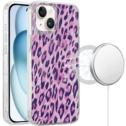 For iPhone 15 (6.1") Stylish Pattern Fashion IMD Printed Design TPU Double Layer Slim Shockproof with Magnetic Back Case Cover