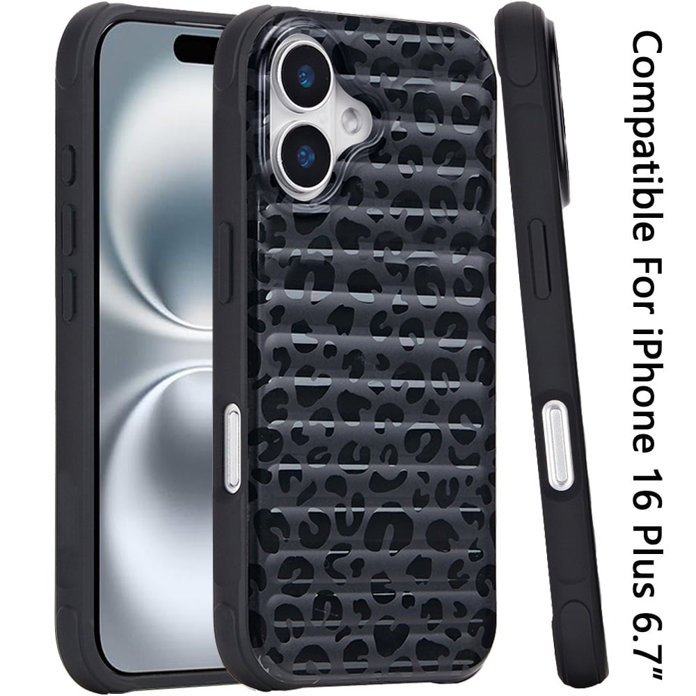 For Apple iPhone 16 Plus Chrome Leopard Magnetic Hybrid Shockproof Protection Rose Gold Design Anti Scratch Secure Grip Stylish Durable Finish Case Cover Solid Black