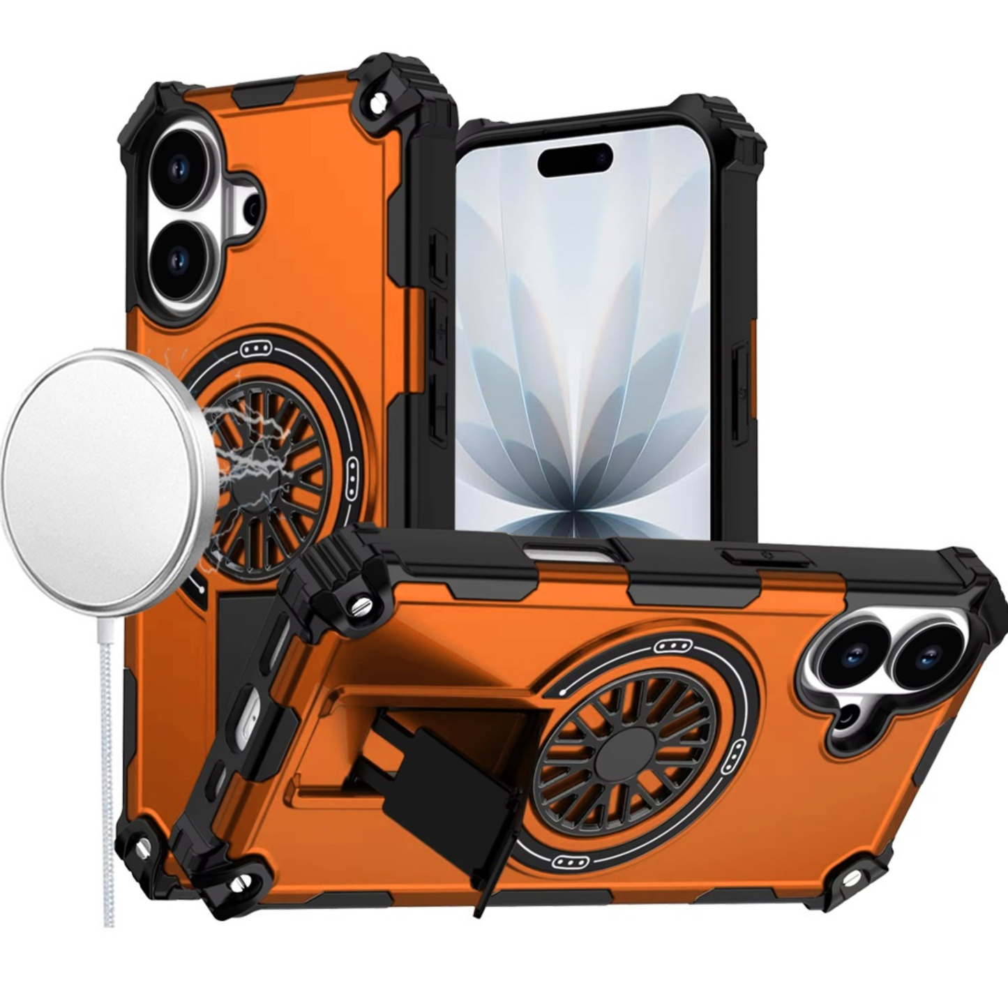 For Samsung Galaxy A37 5G Magnetic Circle Kickstand Hybrid Shockproof Protection with Secure Grip and MagSafe Compatible Design Case Cover