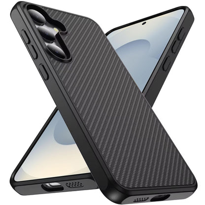 For Samsung Galaxy S26+ / S26 Plus Carbon Fiber Design with Magnetic HQ 2.0mm Thick Hybrid Shockproof Rubber Hard PC Case Cover