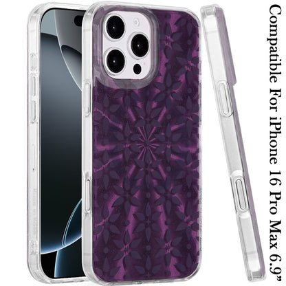 For iPhone 16 Pro Max (6.9") Stylish Pattern Fashion IMD Printed Design TPU Double Layer Slim Shockproof with Magnetic Back Case Cover