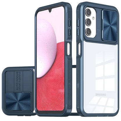 For Samsung Galaxy S24 FE /Fan Edition Hybrid Cases with Sliding Camera Cover Transparent Shockproof Bumper TPU Protective Case Cover