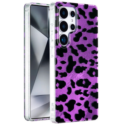 For Apple iPhone 14 /13 Glitter Leopard, Fashion Design Animal Skin Print Slim IMD TPU Dual Layer Shockproof Protective Case Cover