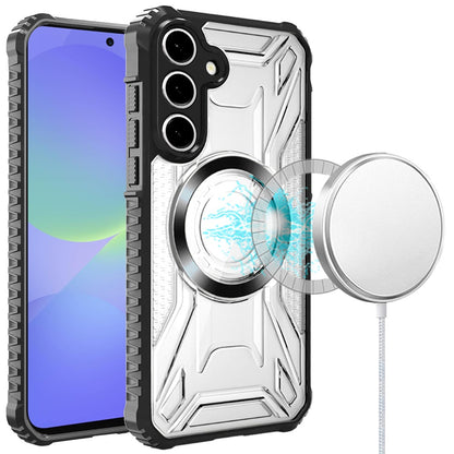 For Samsung Galaxy A37 MagSafe Compatible Pattern Clear Transparent Rugged Hybrid Magnetic TPU Shockproof Armor Case Cover