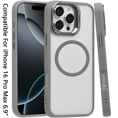 For Apple iPhone 16 Pro Max (6.9") Hybrid Magnetic Cool Case with Camera Stand Fits MagSafe Accessories Shockproof Case Cover