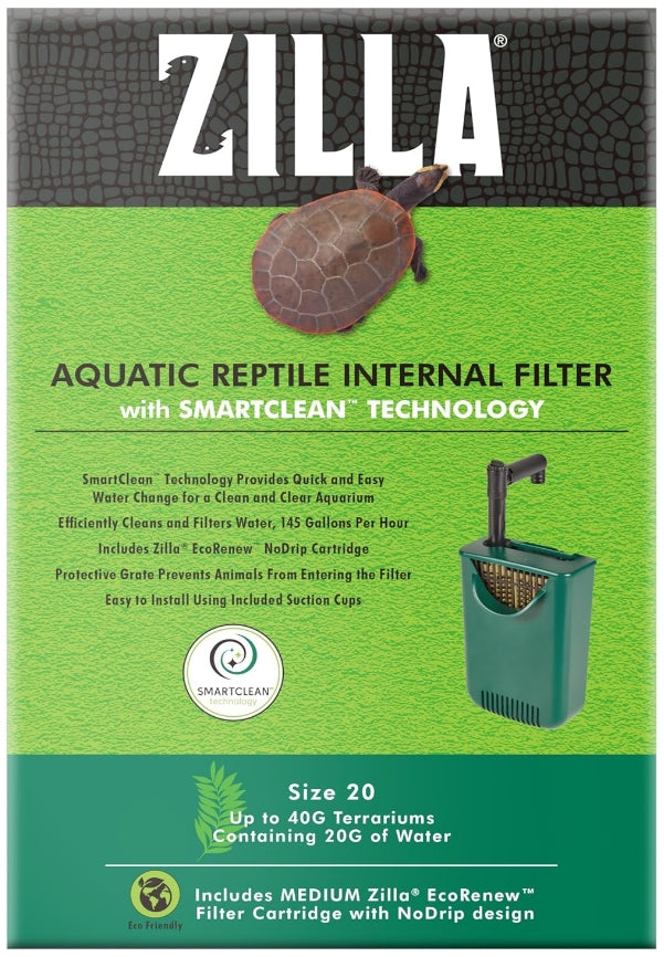 Zilla Aquatic Reptile Internal Filter with SmartClean Technology [Reptile Supplies for Reptile] 1 count