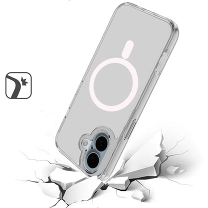 For Apple iPhone 17 MagSafe Compatible Transparent Hybrid Case with Magnetic Circle, Shock Absorption TPU Rubber Case Cover Smoke Gray