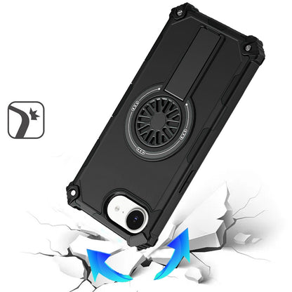 For Apple iPhone 17E /16E Texture Design Invisible Kickstand Case, MagSafe Compatible Hybrid Shockproof Cover, Car Mount Friendly Case Cover