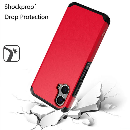 For Motorola Moto G 5G 2024 Premium Slim Tough 2in1 Hybrid Case Dual-Layer PC TPU Rubber Armor with Shockproof Protection Case Cover Red