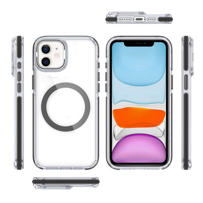For Samsung Galaxy S26 Ultra Hybrid Clear Back Case with Invisible Camera Bracket Stand, MagSafe Magnetic Circle, Shockproof Color Frame Case Cover