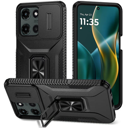 For Motorola Moto G Stylus 5G 2025 Case, Camera Cover with Magnetic Rotation Ring Stand, Military Grade Hybrid Hard TPU Shockproof Case Cover