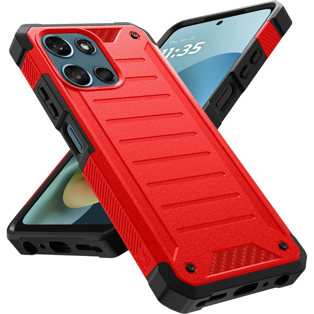 For Motorola Moto G 5G 2026/2025 Tough Lined Design Hybrid Shockproof Protective Rugged TPU Hard PC with Durable Grip Case Cover