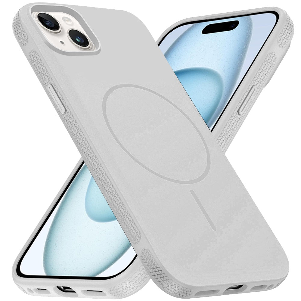 For iPhone 15 (6.1") Super Magnetic Premium Edged Core Matte Thick Hybrid Drop Protection Shockproof Design Case Cover Clear
