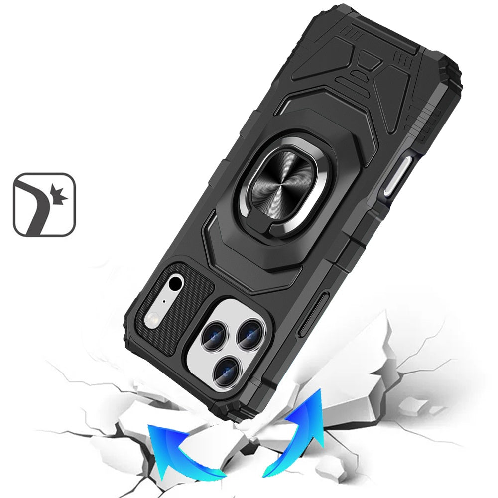 For Apple iPhone 17 Pro Max (6.9") Hybrid Dual Layer with 360° Rotate Magnetic Ring Stand Holder Kickstand TPU Rugged PC Shockproof Case Cover