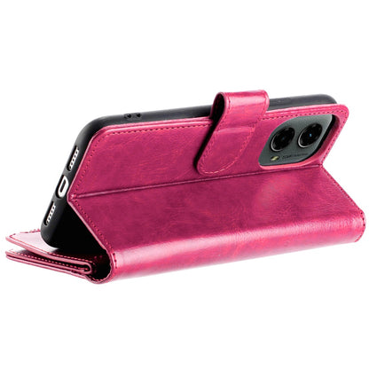 For Motorola Moto G 5G 2024 Luxury Wallet Card Holder Zipper Design Shockproof Protection Secure Grip Multi Slot Storage for Daily Use Case Cover Hotpink