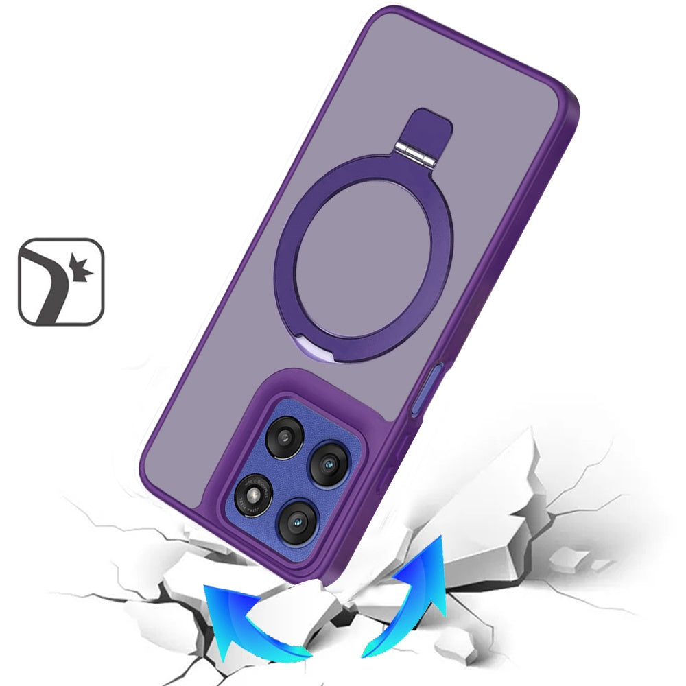 For Samsung Galaxy S26+ / S26 Plus Magnetic Circle Back with Ring Stand Full Rotation Matte Hybrid Shockproof Case Cover