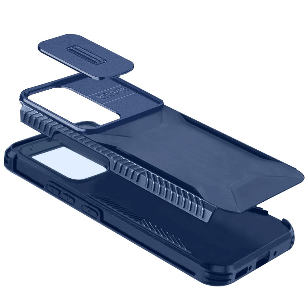 For Samsung Galaxy S21 Ultra Slim Fit Shockproof Hybrid with Slide Camera Window Covering, Rugged Tpu Silicone Hard PC Bumper Case Cover