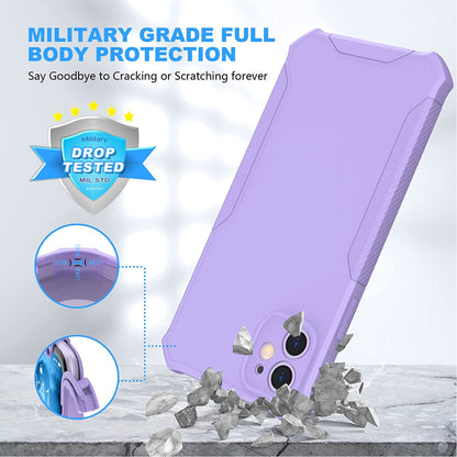 For TCL 50 LE Hybrid 2in1 Front Bumper Frame Cover Square Edge Shockproof Soft TPU + Hard PC Anti-Slip Heavy Duty Case Cover Purple
