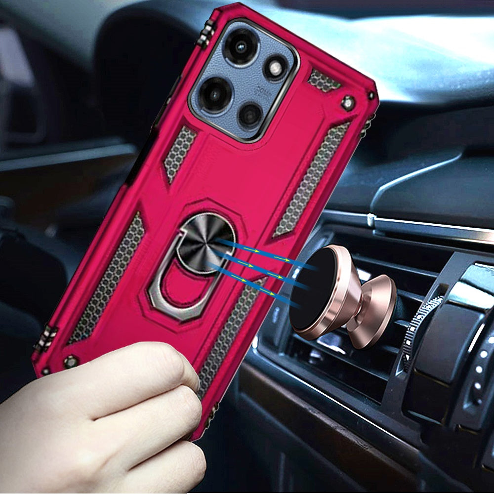 For Motorola Moto G Play 5G 2026 Hybrid Shockproof Durable 360 Degree Rotatable Ring Stand Holder Kickstand Fit Magnetic Car Mount Case Cover