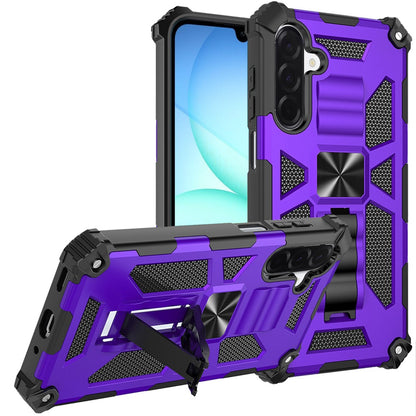 For Samsung Galaxy S25 Fan Edition /Galaxy S25 FE Hybrid Shockproof [Military Grade] Rugged Protective with Magnetic Car Mount & Invisible Stand Case Cover