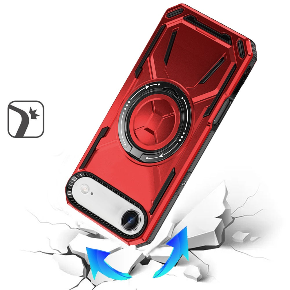 For Apple iPhone 17 Air (6.6") Hybrid Magnetic Ring and 360° Rotational Kickstand with MagSafe Compatible, Military Grade Drop Protection Case Cover