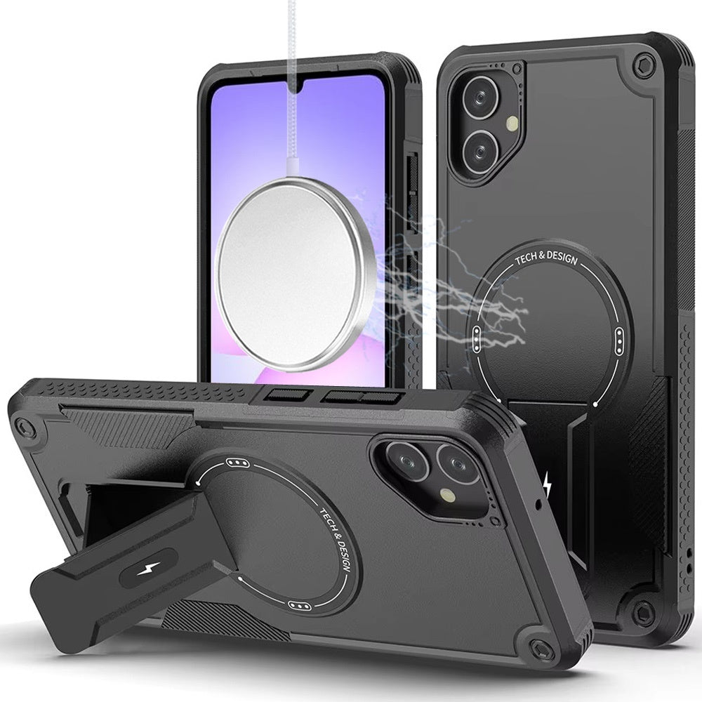 For Samsung Galaxy A07 Magnetic Invisible Kickstand Holder with Magsafe, Slim Fit Shockproof Hybrid Military Grade Heavy Duty Case Cover