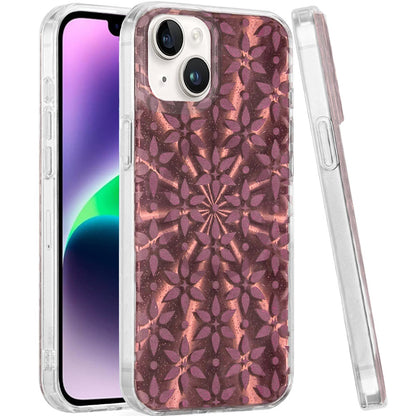 For iPhone 14/13 (6.1") Stylish Pattern Fashion IMD Printed Design TPU Double Layer Slim Shockproof with Magnetic Back Case Cover