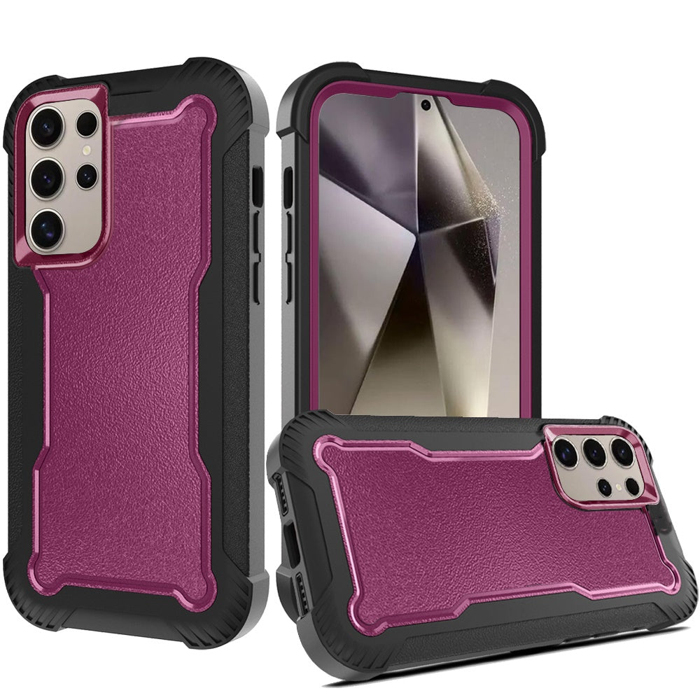 For Samsung Galaxy S25 Ultra Tough Hybrid Case - Shockproof 3-in-1 Armor Full-Body Protection PC + TPU Rubber Bumper Frame Case Cover