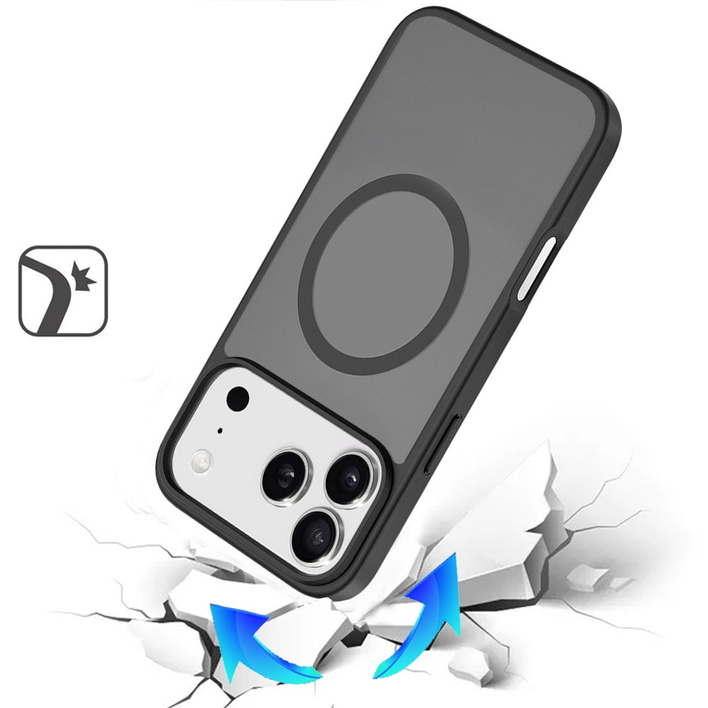 For Apple iPhone 17 Pro Max (6.9") MagSafe Compatible Case Hybrid Soft TPU Bumper Hard Translucent Matte Back Slim Shockproof Case Cover