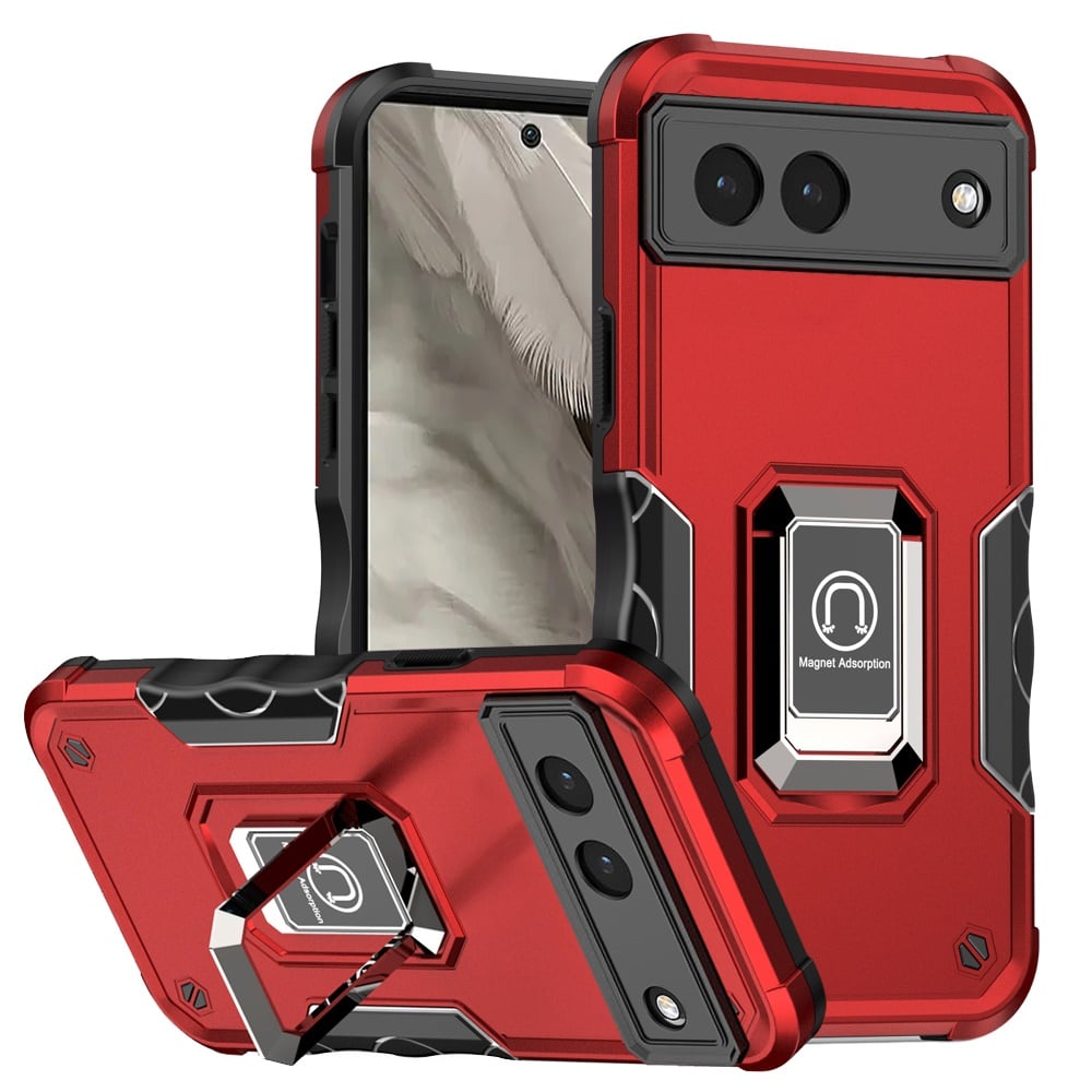 For Google Pixel 7A Hybrid Stand Magnetic Ring Holder Kickstand Heavy Duty Rugged Drop Silicone & Hard PC Shockproof Case Cover