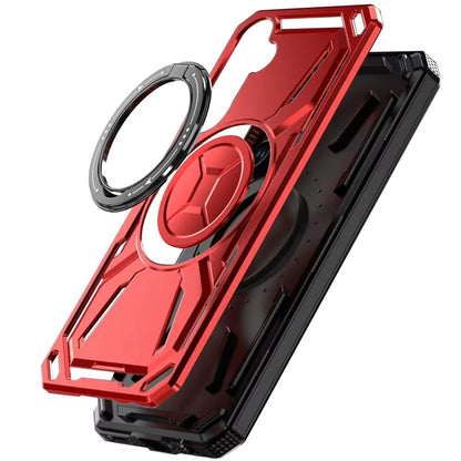 For Samsung Galaxy A15 5G Hybrid Magnetic Ring and 360° Rotational Kickstand with MagSafe Compatible, Military Grade Drop Protection Case Cover Red