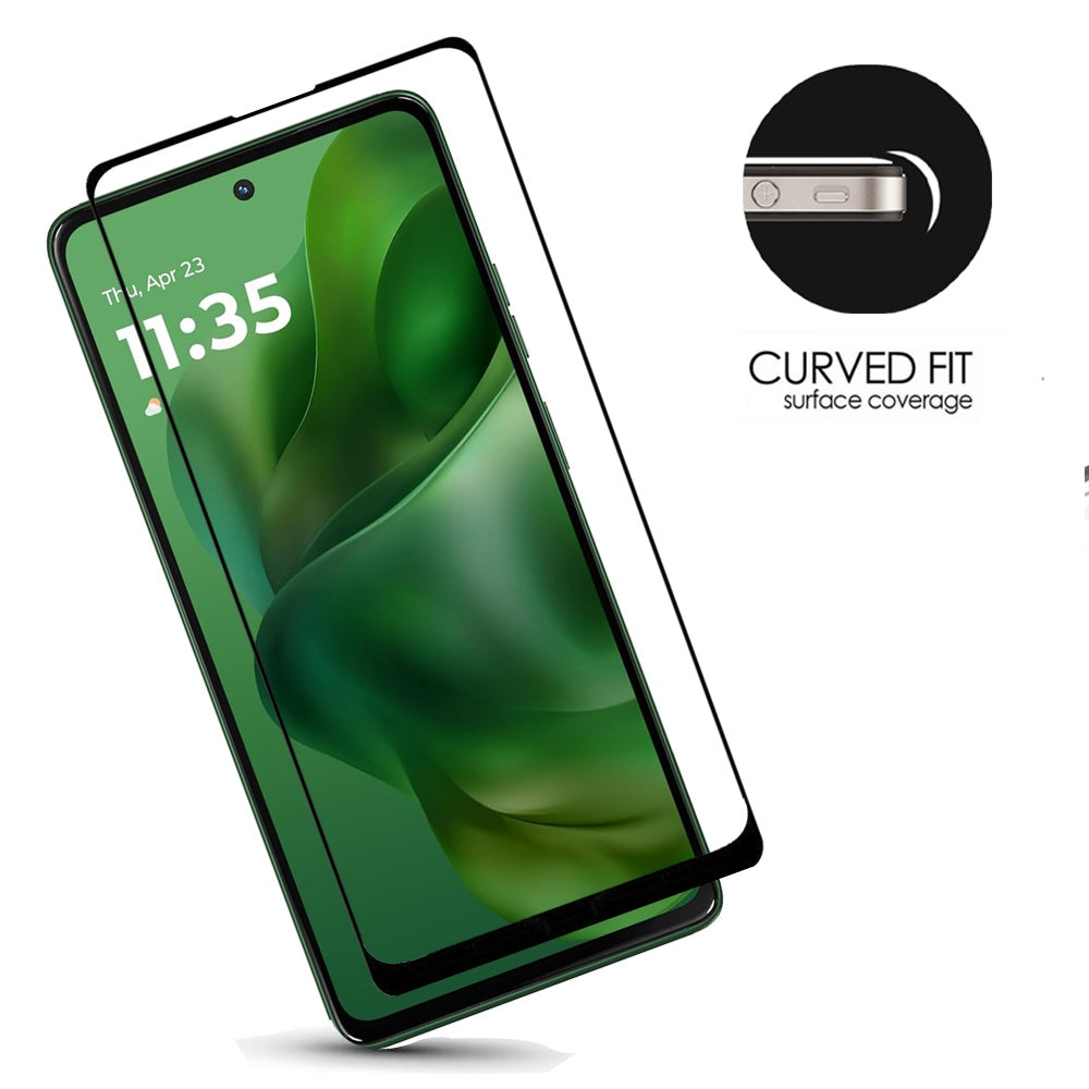 For Motorola Moto G 5G /Moto G 2025 Tempered Glass Screen Protector [Full Coverage] Curved Black Edged 9H Hardness Glass Screen Protector Protector Clear Black