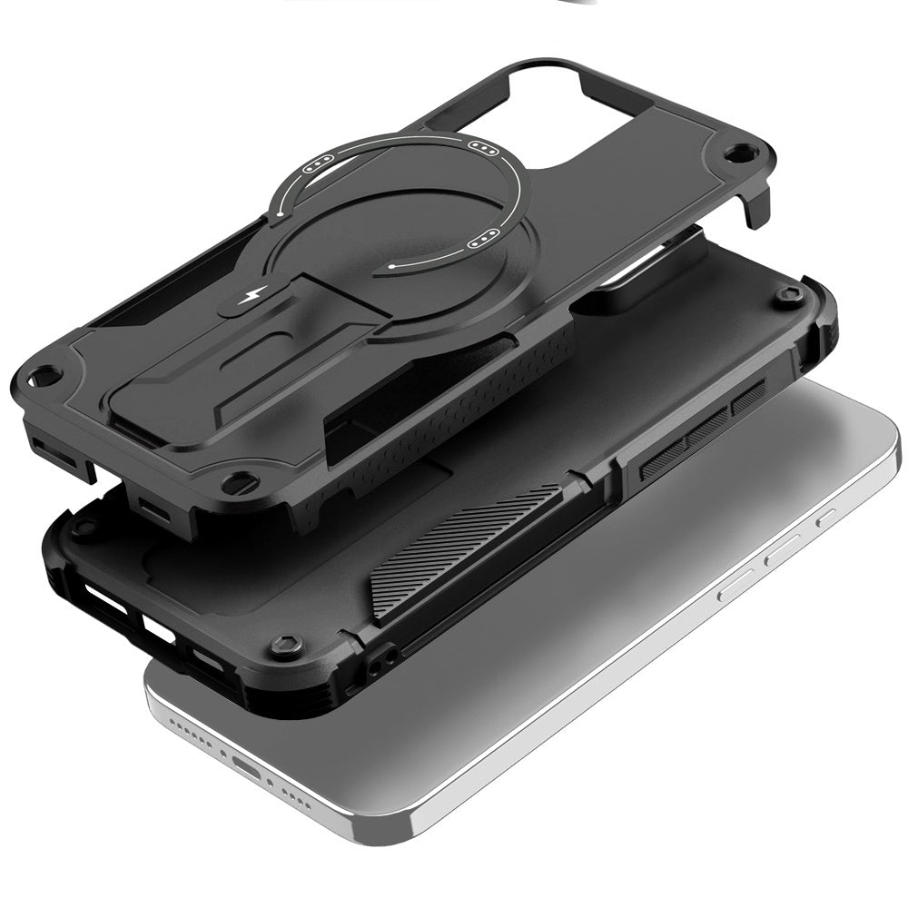 For Apple iPhone 17 (6.3") Magnetic Invisible Kickstand Holder with Magsafe, Slim Fit Shockproof Hybrid Military Grade Heavy Duty Case Cover