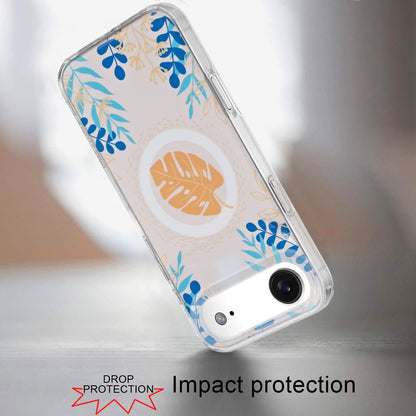 For Apple iPhone 17 Stylish Pattern Fashion IMD Printed Design TPU Double Layer Slim Shockproof with Magnetic Back Case Cover Tropical Flowers