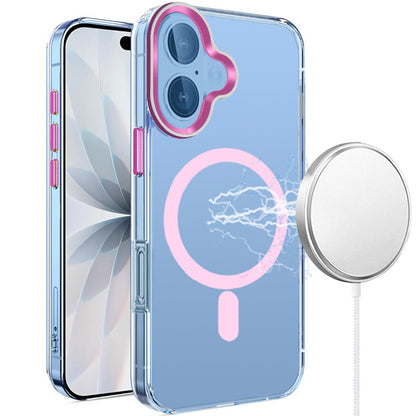 For Apple iPhone 17 Clear Transparent Case Matching Circle Design, Hybrid TPU Hard Shell, Support Magsafe Charger Case Cover
