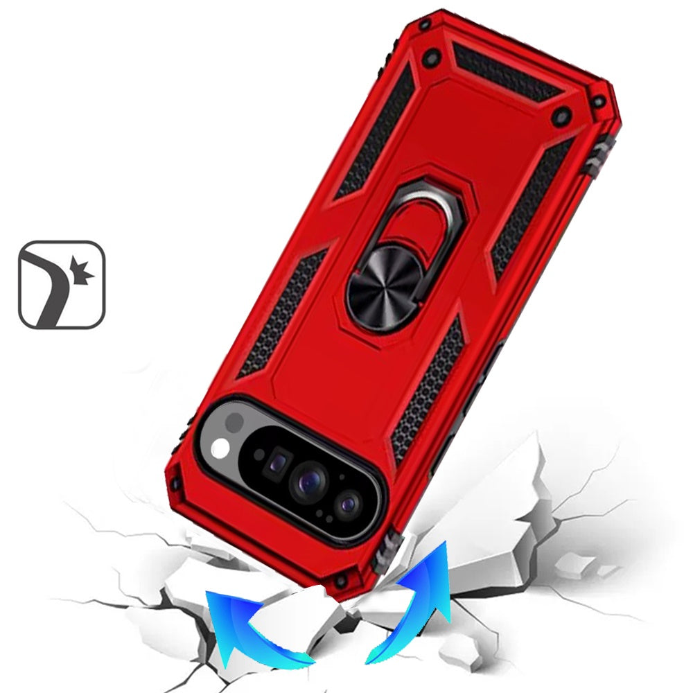 For Google Pixel 10 /Pixel 10 Pro Hybrid Shockproof Durable 360 Degree Rotatable Ring Stand Holder Kickstand Fit Magnetic Car Mount Case Cover