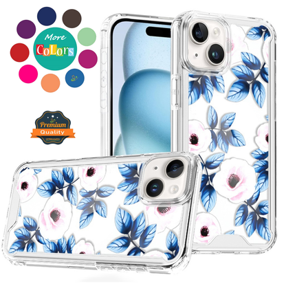 For iPhone 15 (6.1") Beautiful TPU Design, Slim Shockproof Soft Cover for Women and Girls, Stylish Protective Case Cover