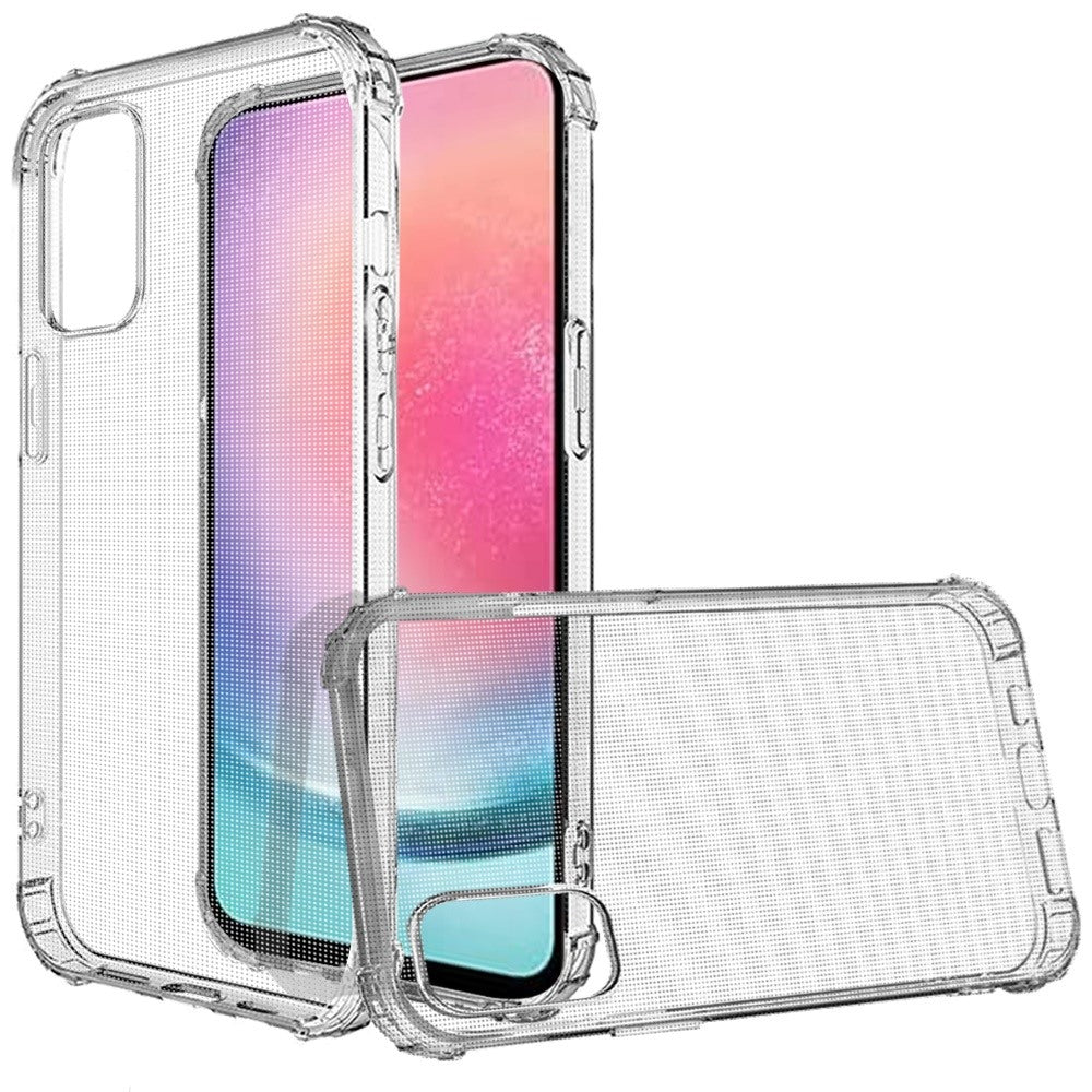 For Samsung Galaxy A26 Hybrid Transparent Thick TPU Rubber Silicone 4 Corners Gel Shockproof Protective Slim Back Case Cover Clear