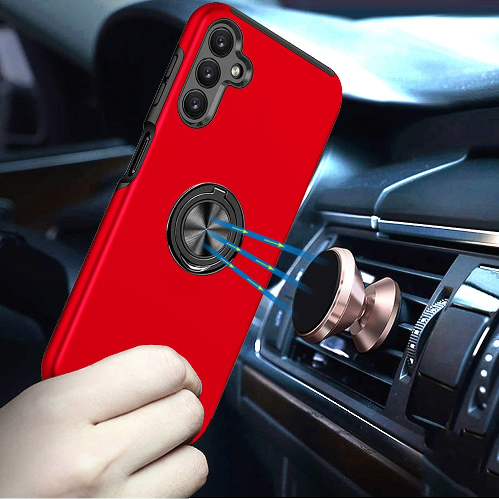 For Samsung Galaxy A16 5G Hybrid 360 Degree Rotatable Metal Invisible Ring Stand Holder Fit Magnetic Car Mount Shockproof Case Cover