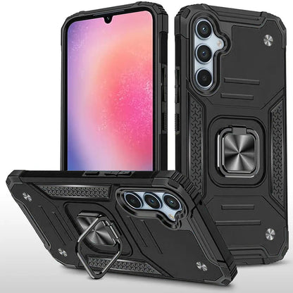 For Samsung Galaxy A26 Armor Hybrid Magnetic Stand with Ring Holder Kickstand Shockproof Heavy-Duty Durable Rugged TPU Dual Layer Case Cover
