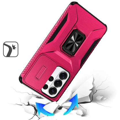 For Samsung Galaxy S26 Ultra Case, Camera Cover with Magnetic Rotation Ring Stand, Military Grade Hybrid Hard TPU Shockproof Case Cover
