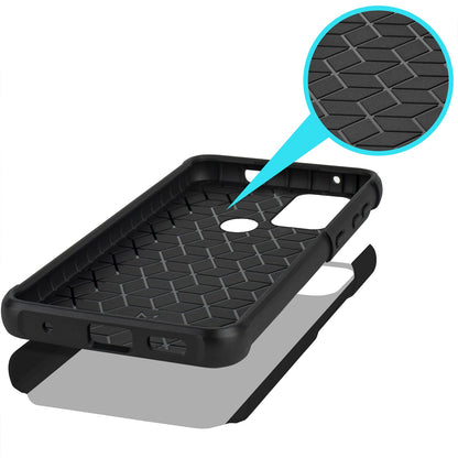 For Motorola Moto G Stylus 5G 2025 Fashion Graphic Design Hybrid 2in1 Tough Hard PC TPU Frame, Magnet Mount Friendly, Shockproof Protection Case Cover Carbon Fiber Black